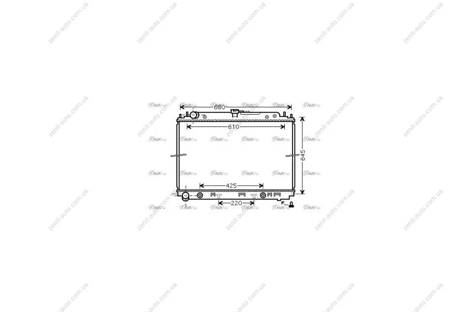 Радиатор охлаждения двигателя Nissan Pathfinder Navarra (06-) 2,5d AT (DNA2297) AVA AVA COOLING 'DNA2297 (фото 1)