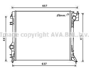 Радиатор охлаждения двигателя Nissan Qashqai (13-) 1,5d 2,0i, Renault Kadjar 1,5d (15-) MT AVA COOLING 'DNA2421