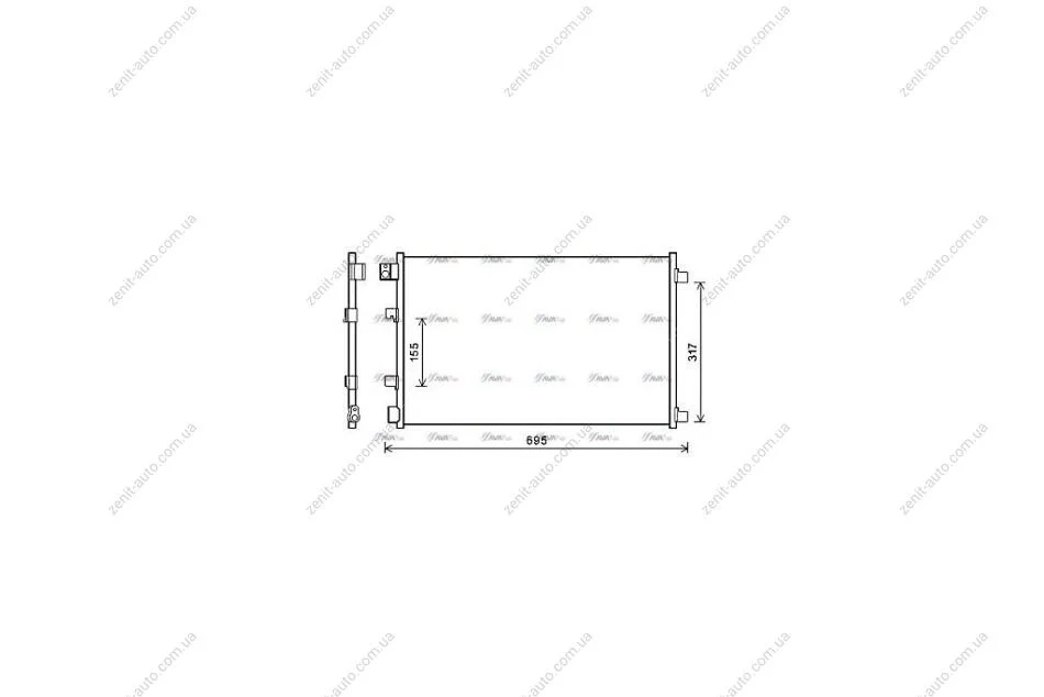 Радіатор кондиціонера Nissan Qashqai I (07-13) 1.6i 2.0i CVT (DNA5406) AVA AVA COOLING 'DNA5406 (фото 1)