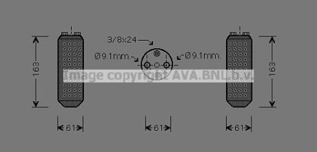 Осушувач кондиціонера Mitsubishi L200 (05-), Pajero Sport (08-)/Nissan Navara (97-), Almera (95-) AVA AVA COOLING 'DND037