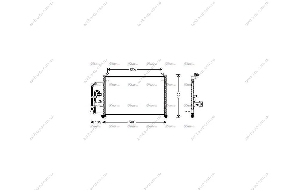 Радіатор кондиціонера Ланос/Сенс (б/ресивера) (пр-во NISSENS) AVA AVA COOLING 'DW5012 (фото 1)