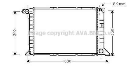 Радиатор охлаждения двигателя Ford Tranzit (96-02) 2,5d AVA AVA COOLING 'FD2261