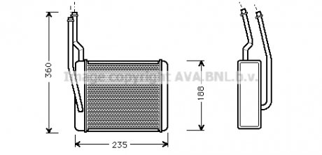 Радиатор отопителя салона AVA COOLING FD6272 (фото 1)