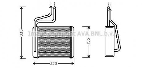 Радиатор отопителя Ford Mondeo (00-) AVA COOLING 'FD6286 (фото 1)