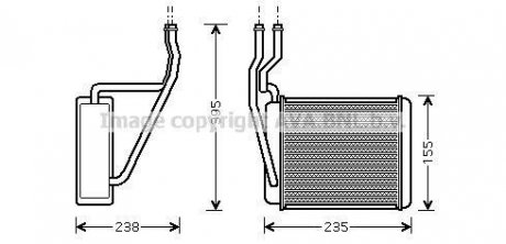 Радиатор отопителя салона Ford Fiesta Fusion 1,25-1,6i 1,4-1,6TDCI 02>08, MAZDA 2 1,3-1,5i 03> AVA COOLING FD6329 (фото 1)