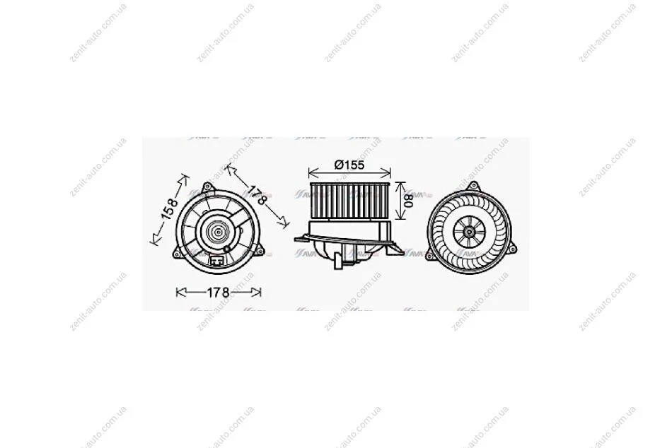 Вентилятор обігрівача салону Ford Connect 1,8DI-TDCI 02>, Mondeo III man AC AVA AVA COOLING FD8495 (фото 1)