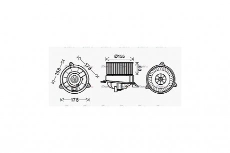 Вентилятор обігрівача салону Ford Connect 1,8DI-TDCI 02>, Mondeo III man AC AVA AVA COOLING FD8495 (фото 1)