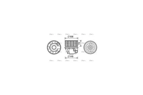 Вентилятор обігрівача салону Ford Focus (04-12), C-MAX (07-10) (FD8612) AVA AVA COOLING 'FD8612