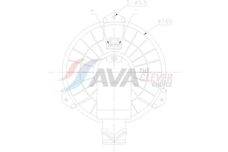 Вентилятор обігрівача Ford Mondeo (14-), S-Max (15-), Edge USA (15-) AVA AVA COOLING 'FD8725