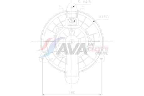 Вентилятор обігрівача Ford Transit (14-), Transit Custom (13-) AVA AVA COOLING 'FD8727