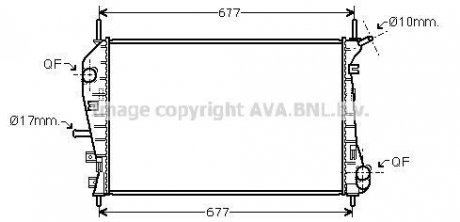 Радиатор охлаждения двигателя Ford Mondeo III (01-07) 2,20d 2,2d 2,5i AVA AVA COOLING 'FDA2376