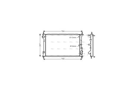 Радиатор охлаждения двигателя Ford Connect 1,8TDCI 05/03>13 MT AC+/- AVA AVA COOLING FDA2411