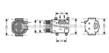 Компресор кондиціонера Ford Fiesta, Fusion (02-), Focus (99-), Transit Connect (02-) AVA AVA COOLING 'FDAK105