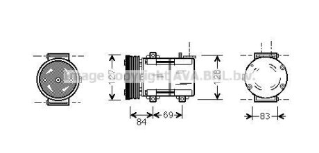 Компресор кондиціонера Ford Transit (00-) AVA AVA COOLING 'FDAK167