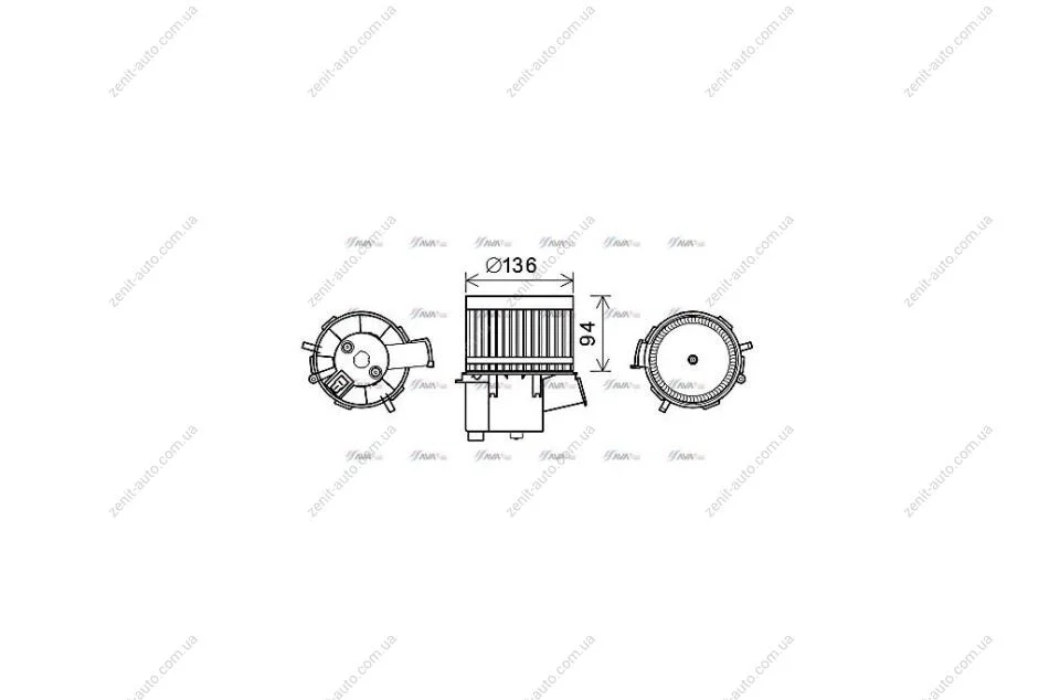 Вентилятор отопителя салона Fiat 500 (08-)/Ford KA (08-16) (FT8448) AVA AVA COOLING 'FT8448 (фото 1)