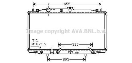 Радіатор охолодження двигуна Honda Accord VII (03-) 2.4VTEC АКПП AVA AVA COOLING 'HD2183