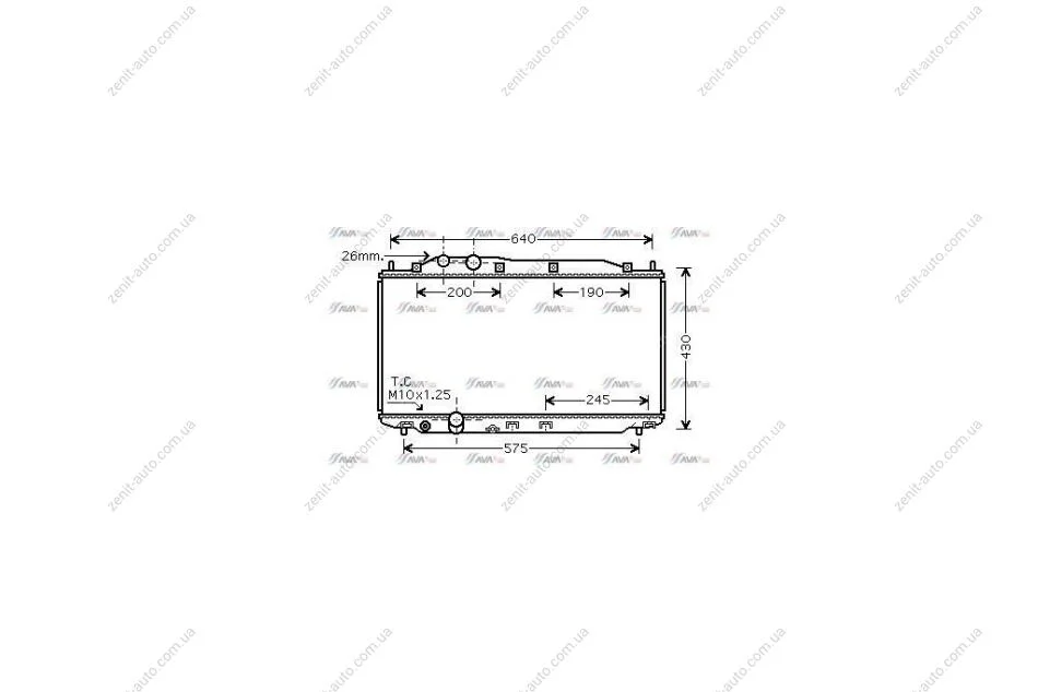 Радіатор охолодження двигуна Honda Civic VIII (06-) 1.6i, 1.8i (ver. Denso) (HD2191) AVA AVA COOLING 'HD2191 (фото 1)