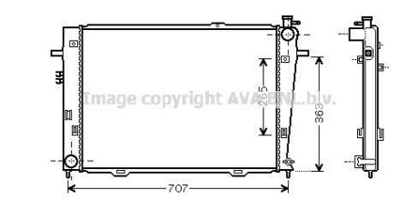 Радиатор охлаждения двигателя Hyundai Tucson (05-10) 2,0d 2,0i 2,7i 4AT/MT AVA AVA COOLING 'HY2126