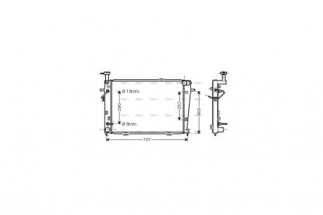 Радіатор охолодження двигуна Hyundai Tucson 2,0i 2,7i AT (Doowon ver.) man AC AVA AVA COOLING HY2127