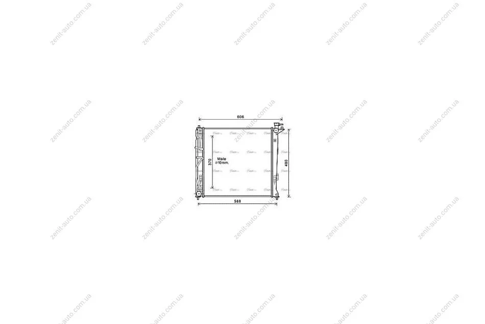 Радиатор охлаждения двигателя Kia Sportage (10-), Hyundai iX35 (10-) 2,0d AT (Halla type) (HY2282) AVA AVA COOLING 'HY2282 (фото 1)