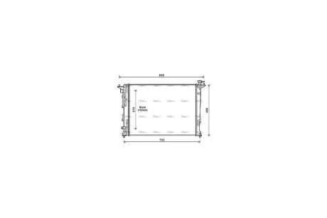 Радиатор охлаждения двигателя Hyundai iX35 (10-) 2.0i 2,0GDI AT (HY2283) AVA AVA COOLING 'HY2283