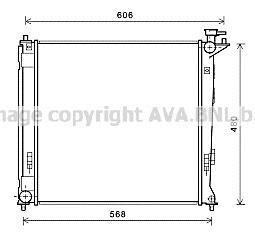 Радиатор охлаждения двигателя Hyundai iX35 (10-15) 1,7d 2,0d MT AVA AVA COOLING 'HY2284