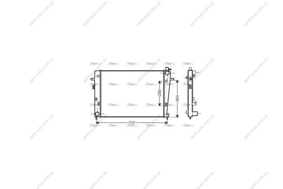 Радіатор охолодження двигуна Hyundai Tucson (05-10) 2,0d MT (HY2328) AVA AVA COOLING 'HY2328 (фото 1)
