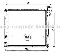 Радиатор охлаждения двигателя Hyundai Santa fe 2,2d 06>, 2,0d 2,2d 13> AVA COOLING 'HY2346