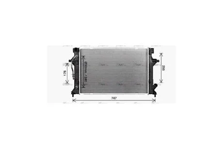 Радіатор охолодження двигуна Hyundai Elantra (16-) 1,6i 2,0i AT (HY2596) AVA AVA COOLING 'HY2596