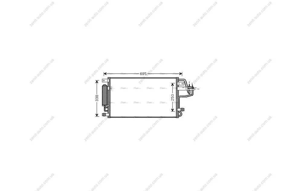 Радиатор кондиционера Hyundai Tucson Kia Sportage 2,0d 05>10 AVA AVA COOLING HY5156D (фото 1)