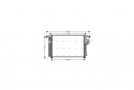 Радіатор кондиціонера Hyundai Santa Fe II 2,2d 2,7i 06> AVA AVA COOLING HY5176D