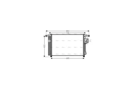 Радиатор кондиционера Hyundai Santa Fe II 2,2d 2,7i 06> AVA AVA COOLING HY5176D