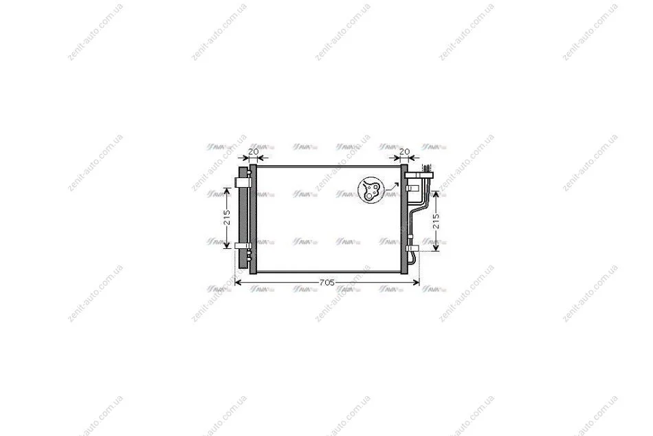 Радіатор кондиціонера Hyundai i30 1.4i-1.6i 07> MT/AT AVA AVA COOLING HY5183D (фото 1)