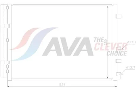 Радиатор кондиционера Hyundai i20 (15-) (HY5610D) AVA AVA COOLING 'HY5610D