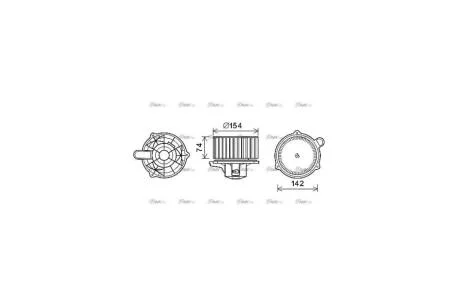 Вентилятор отопителя салона Hyundai Santa Fe II (06-), iX55 (09-), Veracruz (09-) (HY8348) AVA AVA COOLING 'HY8348