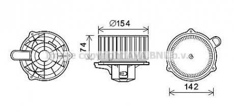 Вентилятор отопителя салона Kia Ceed (07-), Hyundai i30 (07-), Elantra (06-) (Halla type) MT AVA AVA COOLING 'HY8349