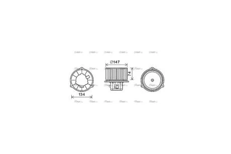 Вентилятор отопителя салона Hyundai Santa Fe 2.0i 2.4i 2.7i (00-) (HY8354) AVA AVA COOLING 'HY8354