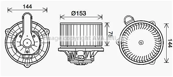 Вентилятор обігрівача Hyundai Elantra (10-), i30 (11-)/KIA Ceed (12-), Cerato (12-) (HY8450) AVA AVA COOLING 'HY8450 (фото 1)