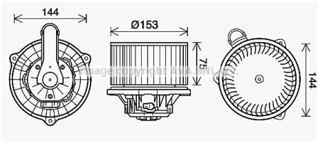 Вентилятор обігрівача Hyundai Elantra (10-), i30 (11-)/KIA Ceed (12-), Cerato (12-) AVA AVA COOLING 'HY8450