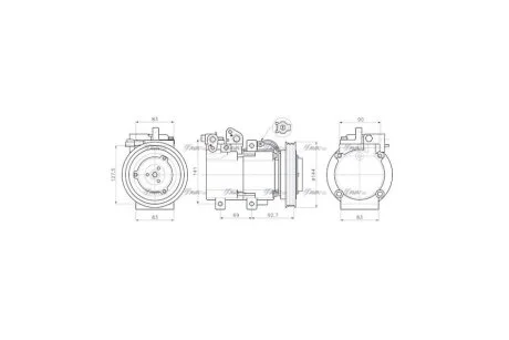 Компресор кондиціонера Hyundai Terracan (01-) 2.9 CRDI (HYAK605) AVA AVA COOLING 'HYAK605