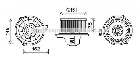 Вентилятор отопителя салона Kia Rio (05-10) AVA AVA COOLING 'KA8234