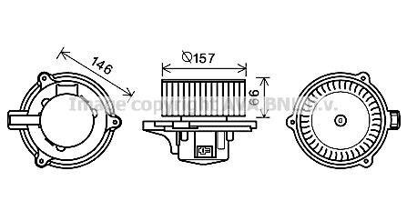 Вентилятор отопителя салона Kia Sorento (02-10) AVA AVA COOLING 'KA8250