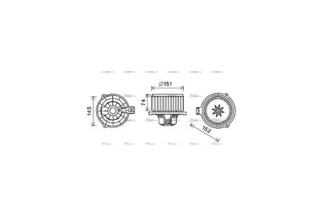 Вентилятор отопителя салона Kia Sportage (10-), Hyundai iX35 (10-) Doowon type (KA8258) AVA AVA COOLING 'KA8258