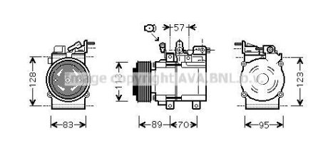 Компресор кондиціонера KIA Sorento I (02-) 2.5CRDi AVA AVA COOLING 'KAK137