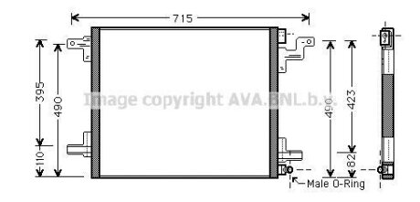 Радіатор кондиціонера MB ML W163 (98-) AVA AVA COOLING 'MS5377
