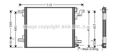 Радіатор кондиціонера MB ML W163 (98-) (MS5377) AVA AVA COOLING 'MS5377
