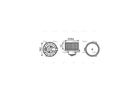 Вентилятор обігрівача салону Mercedes-Benz ML (W163) (97-06) (MS8620) AVA AVA COOLING 'MS8620