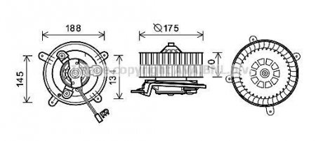 Вентилятор отопителя салона Mercedes-Benz E-class (W210) (96-03) auto AC AVA AVA COOLING 'MS8621