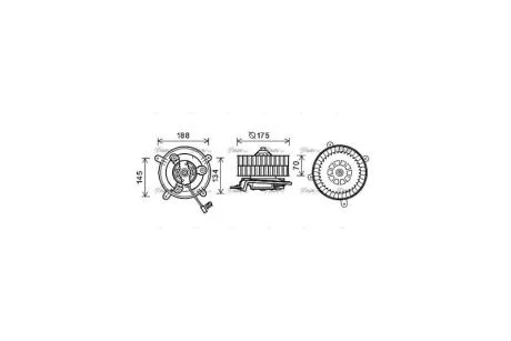Вентилятор обігрівача салону Mercedes-Benz E-class (W210) (96-03) auto AC (MS8621) AVA AVA COOLING 'MS8621