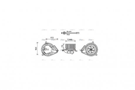 Вентилятор обігрівача салону MB Vito V638 AC+ AVA COOLING MS8627 (фото 1)